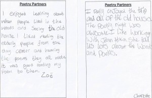 'Poetry Partners' - children's feedback